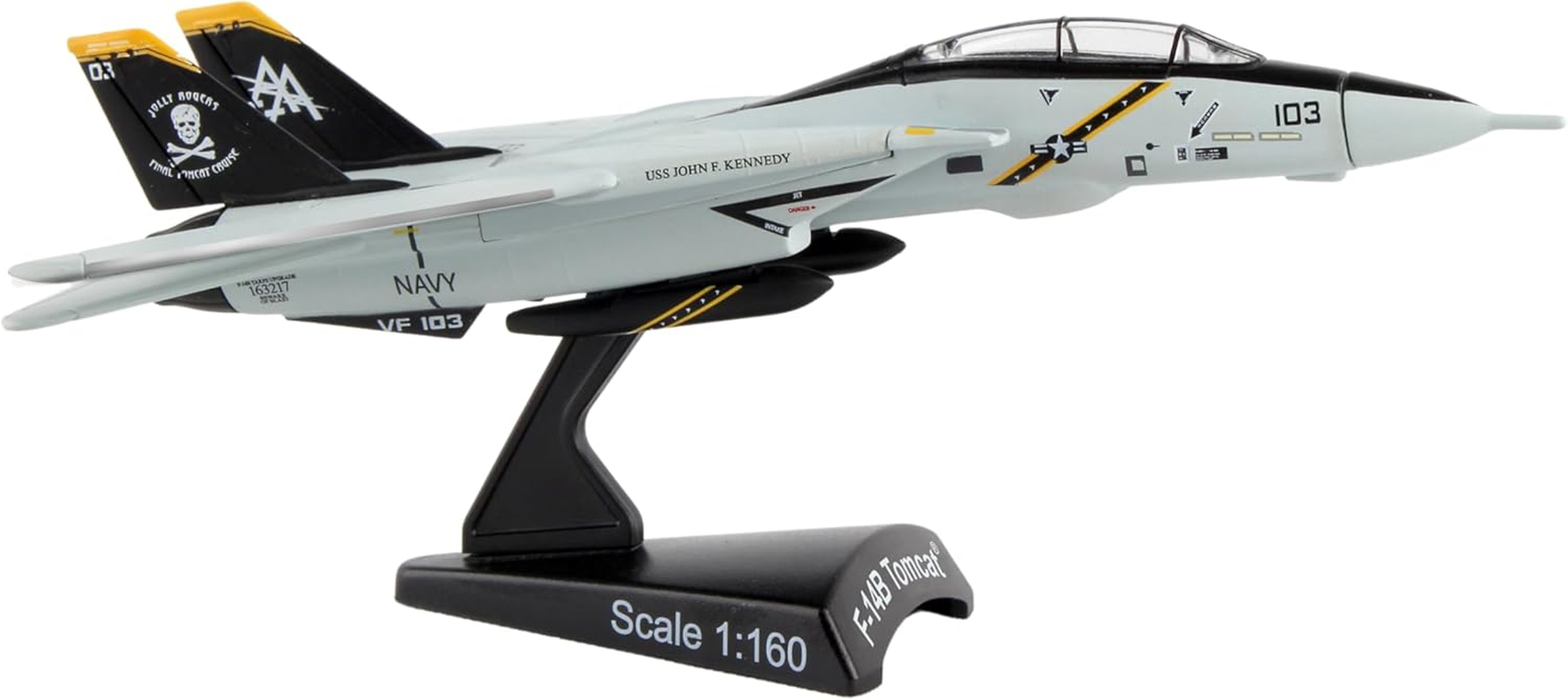 Daron Worldwide Trading Postage Stamp F-14 Tomcat Vf-103 Jolly Rogers 1/16O Scale Airplane Model