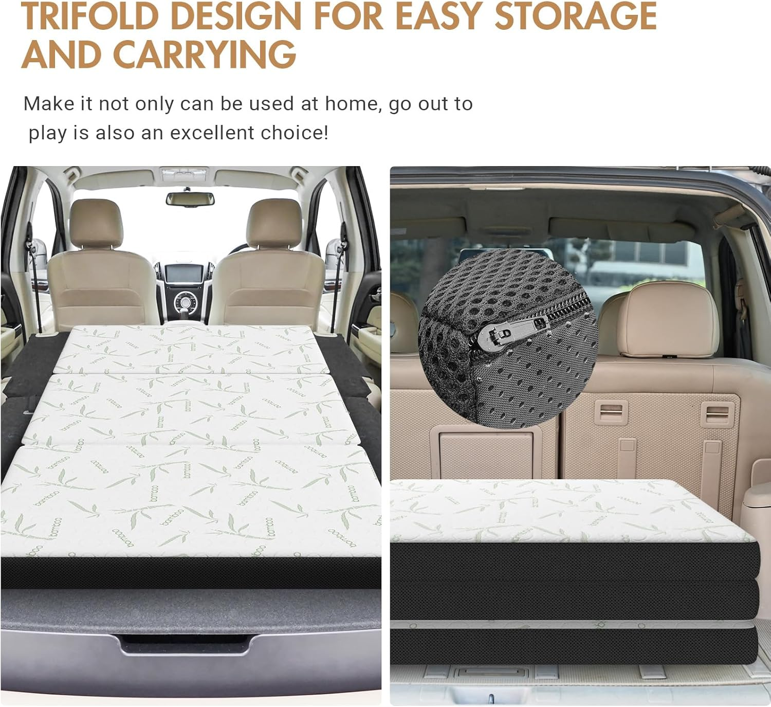 ADVWIN Foldable Mattress, Trifold Folding Foam Mattress, Portable Camping Mat Travel Cushion, Linen Sofa Lounge Bed Floor Pad for Home Office, 189 * 71 * 10Cm image number 6