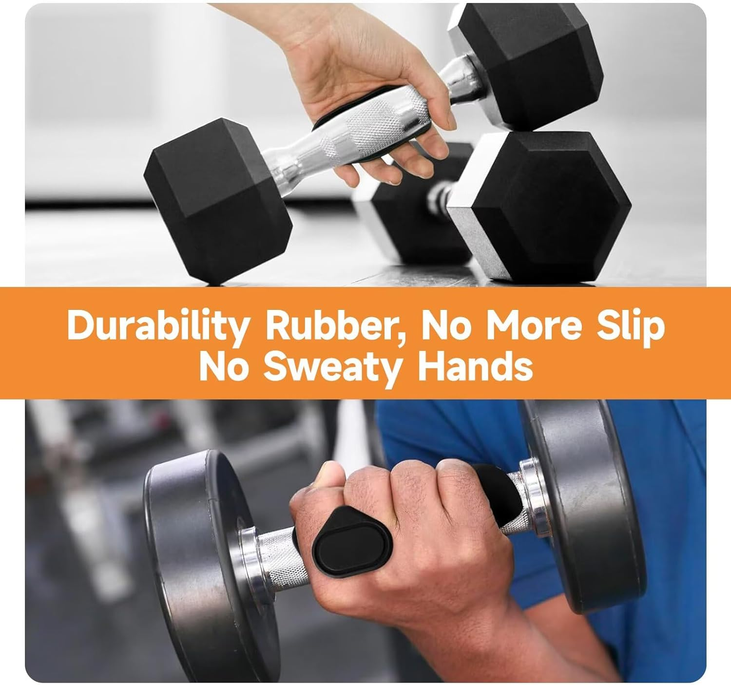 ZVCXOE Fitness Grip Hand Protection Rubber Non-Slip and Sweat-Proof Holder Palm Handgrip Fingerless Grip Pull-Up Grip Suitable for Fitness Exercise Weightlifting Dumbbells Sports Bodybuilding Black