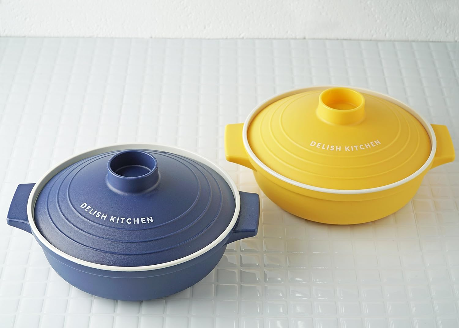 Delish Kitchen CC-1346 Pearl Metal Microwave Cooker, Navy, Microwave Cooker, 7.1 Inches (18 Cm) - Navy image number 2