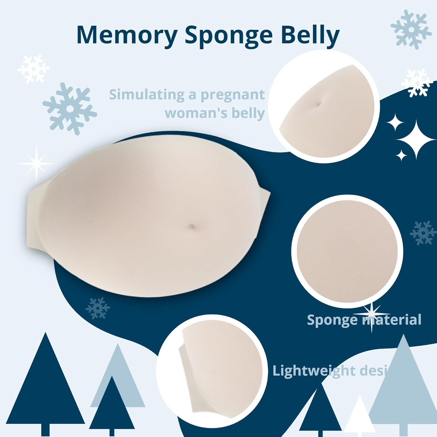 Fake Belly Rectangular Breathable Lightweight Artificial Pregnant Tummy for Props Costumes Cosplay image number 6