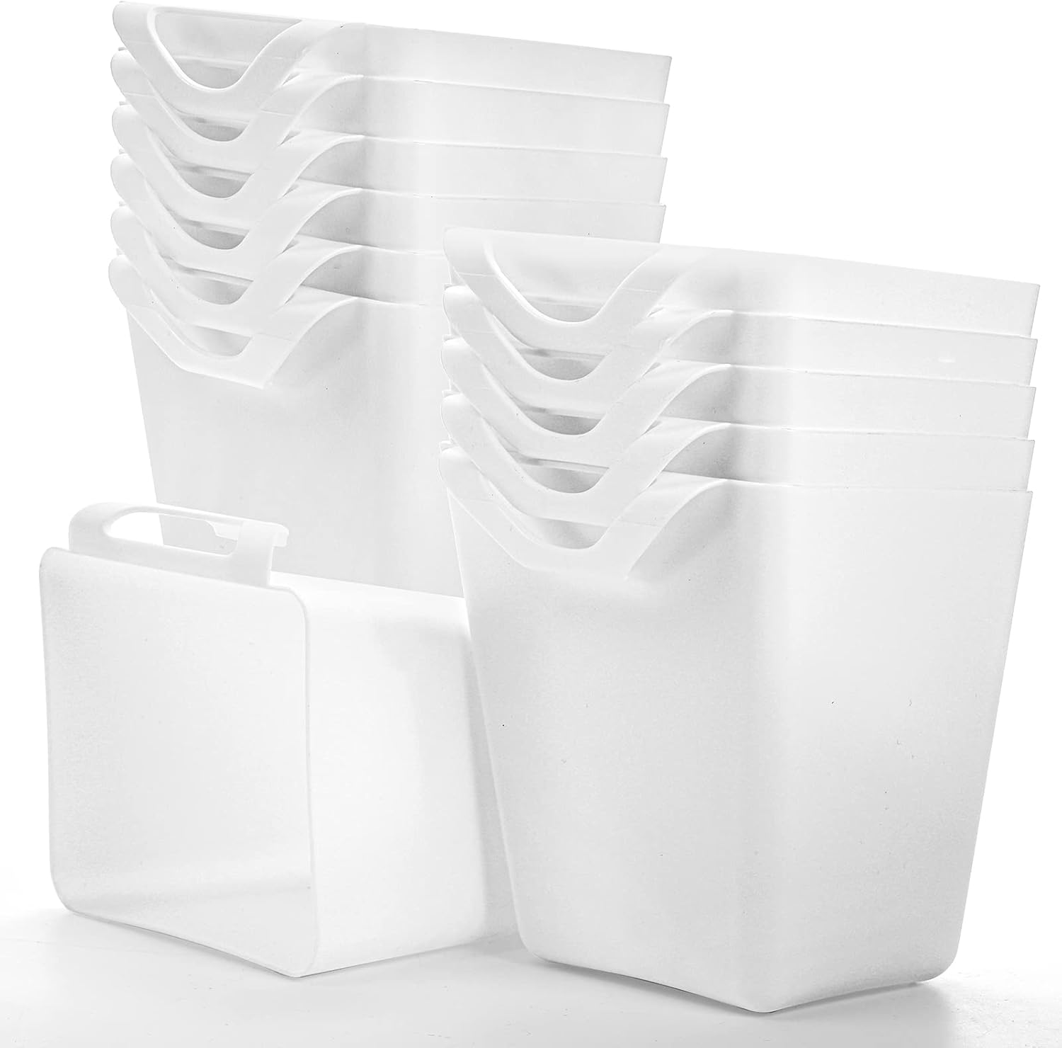 ZEAYEA 12 Pack Hanging Cup Holder, Utility Rolling Cart Accessories, Hanging Pencil Holder, Space Saving Hanging Storage Container Bucket for Organize Home Kitchen Office Craft Supply image number 4