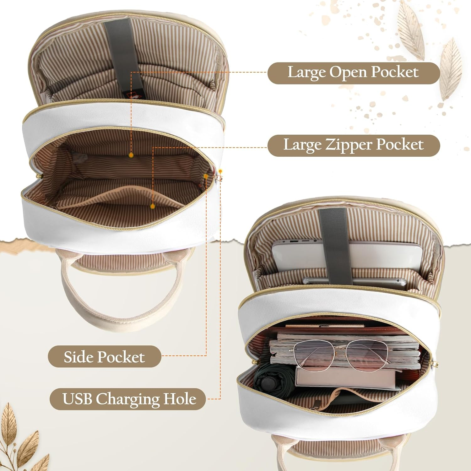 IGOLUMON Backpack for Women 15.6 Inch Laptop Backpack Work Business Backpacks Purse Waterproof College Carry on Backpacks image number 1