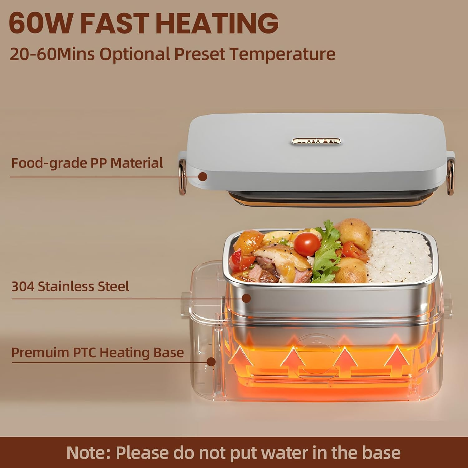 ◉ Cordless Electric Lunch Box - 1L Rechargeable Self Heated Lunch Box, Food Warmer Lunch Box with Scheduled Heating for Car, Work, Travel, and Office | Lunchbox | Luncheaze