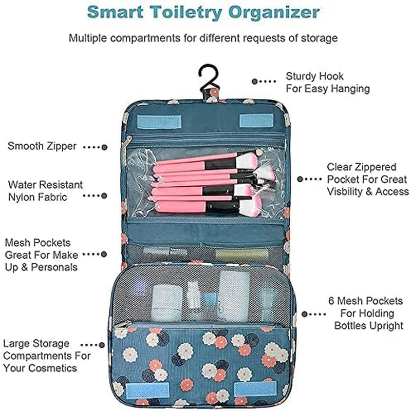 Hanging Toiletry Bag for Women Kids Travel Bag for Toiletries Cosmetic Bag Makeup Bags Organizer Waterproof Bathroom Organizer with Hook