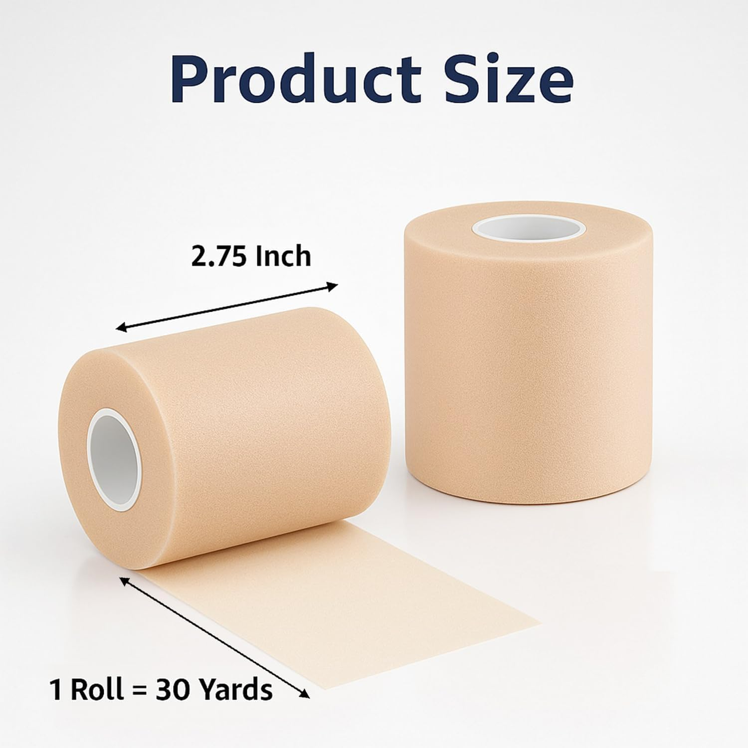 Athletic Sports Tape 3 Rolls (2.75" X29.5Yards) -Strapping Tape and Kinesiology Tape, Latex-Free Breathable Material, Easy-Tear Cohesive Bandage for Wrists, Knees and Ankles &ndash; Fengea