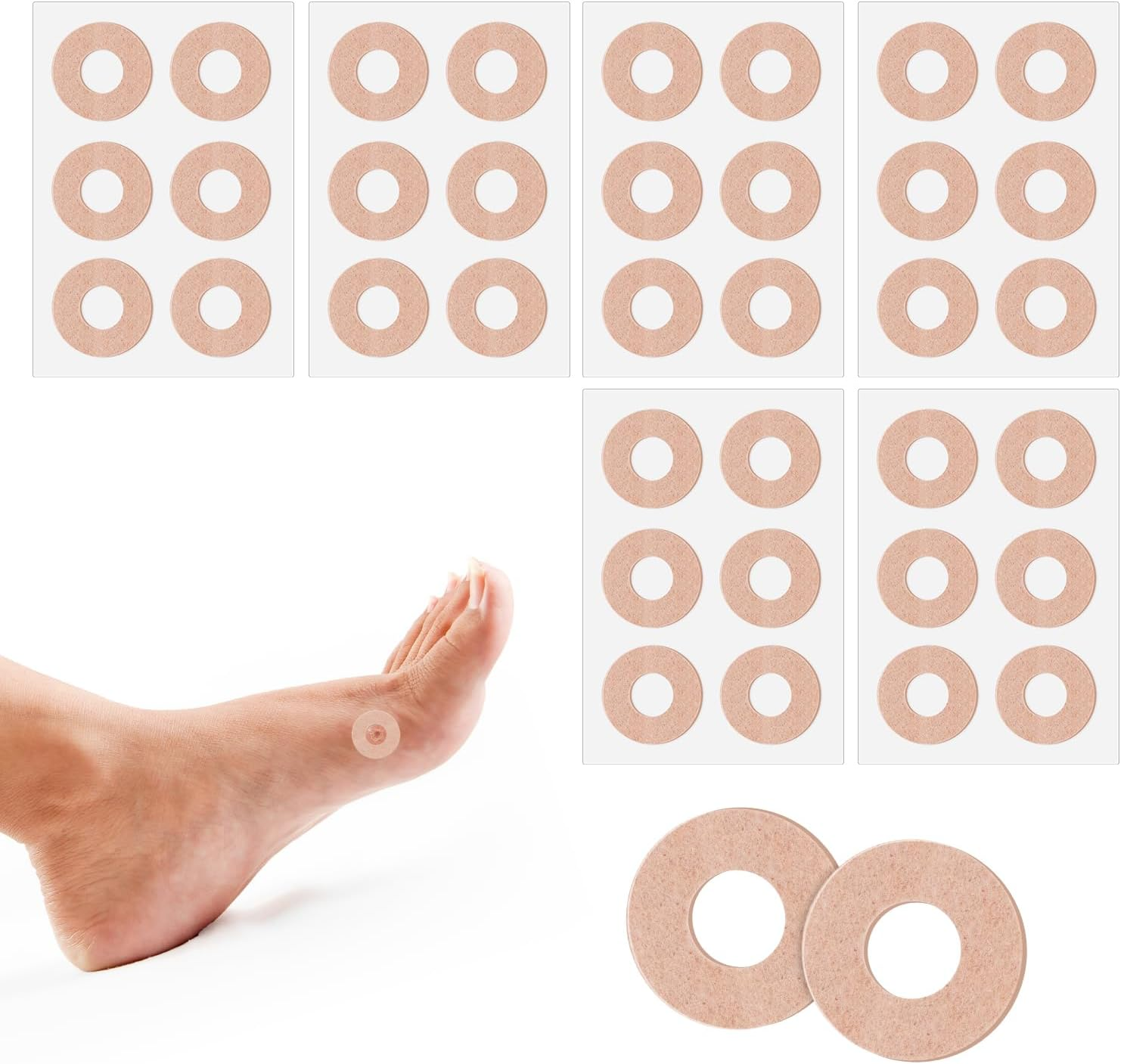 36Pcs Foot Cushions, Corn Patches for Bottom of Plasters Pads Corn Removers Pads Corn Protectors for Men and Women Feet Toes Heel (Round) image number 3