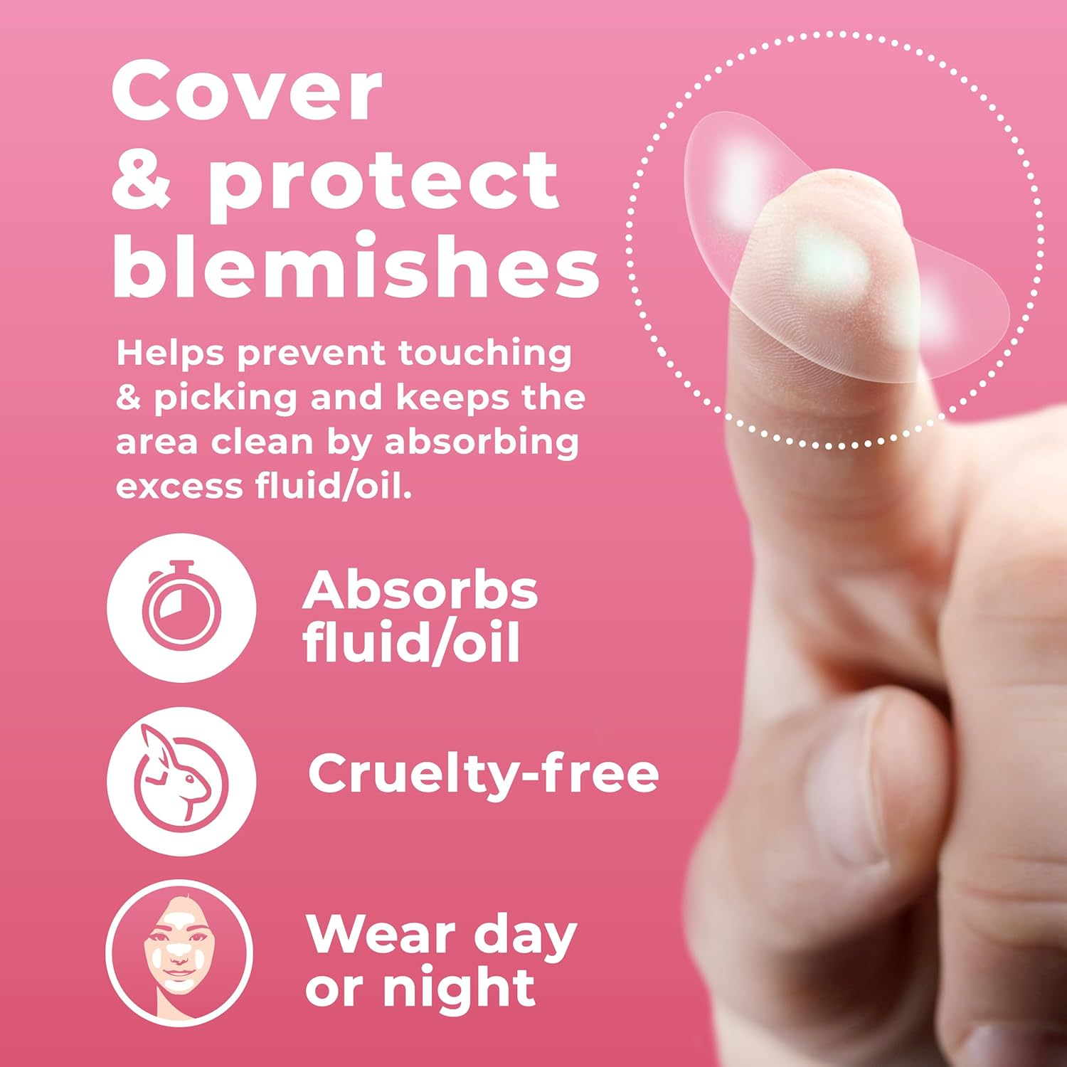 Patchrx Full Face Pimple Patches (5 Sets), Reduce Pimples on Whole Face Overnight, Hydrocolloid Acne Mask, Pimple Patches, Large Acne Patches, Full Hydrocolloid Mask image number 5