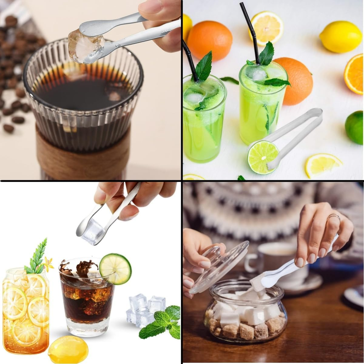 Stainless Steel Mini Ice Tongs, Silver Kitchen Tongs, for Tea Parties, Coffee Bars, Dessert Bars, 15 Pieces image number 4