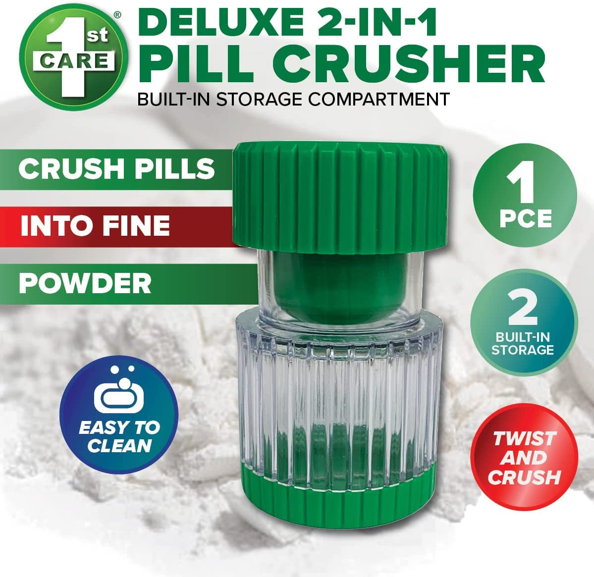 1St Care Pill Crusher, 4.5 Cm X 8.5 Cm Size, Green image number 1