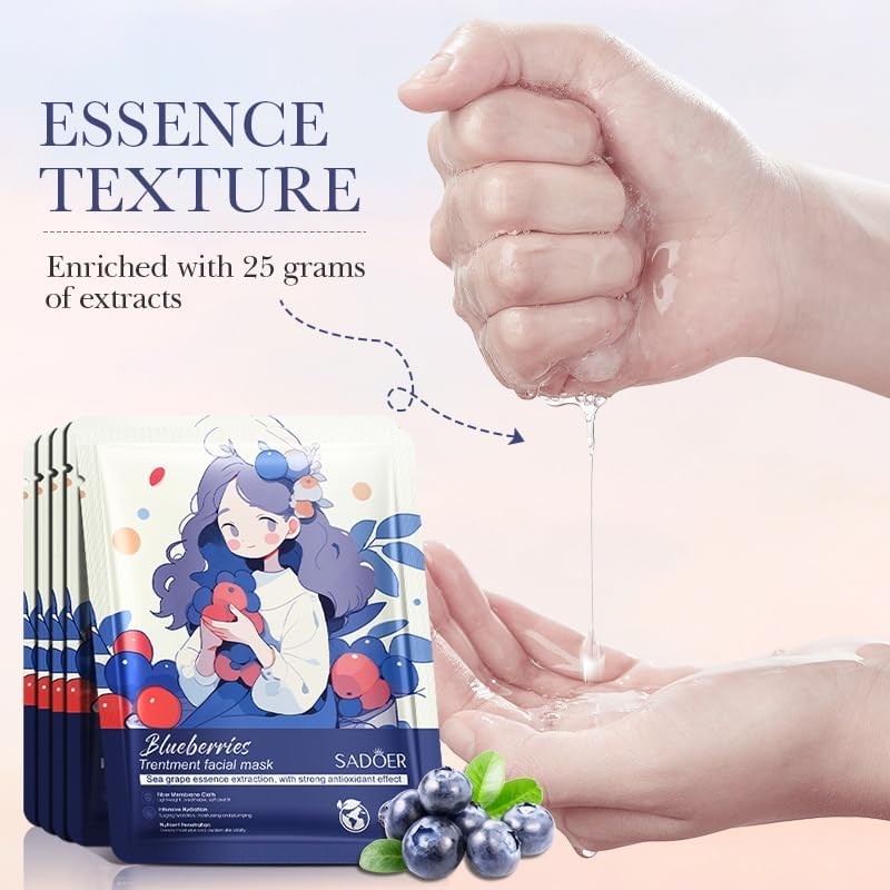 10Pcs Botanical Fruit Whitening, Anti-Wrinkle Facial Mask, Hydrating, Brightening, Nourishing image number 4