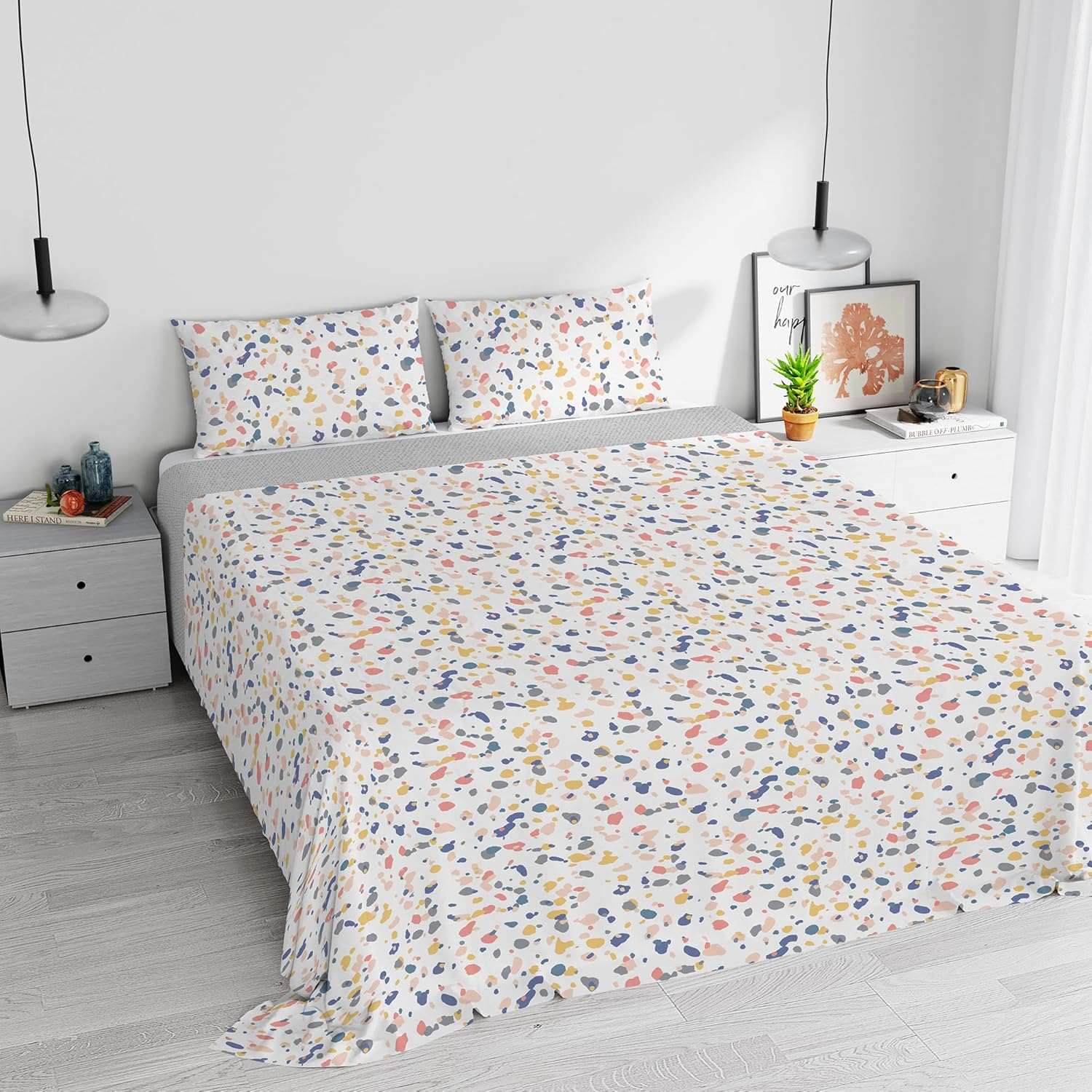 Watercolor Duvet Cover Set Cotton 06 Double - 1 image number 3