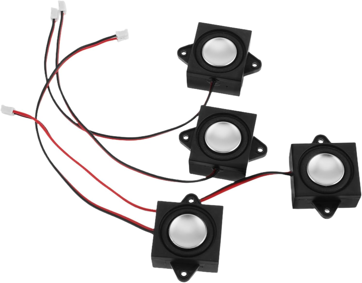 KICHOUSE 4Pcs Portable Mini Stereo Speakers External Speakers for Projector Flexible Connector for Easy Setup image number 5