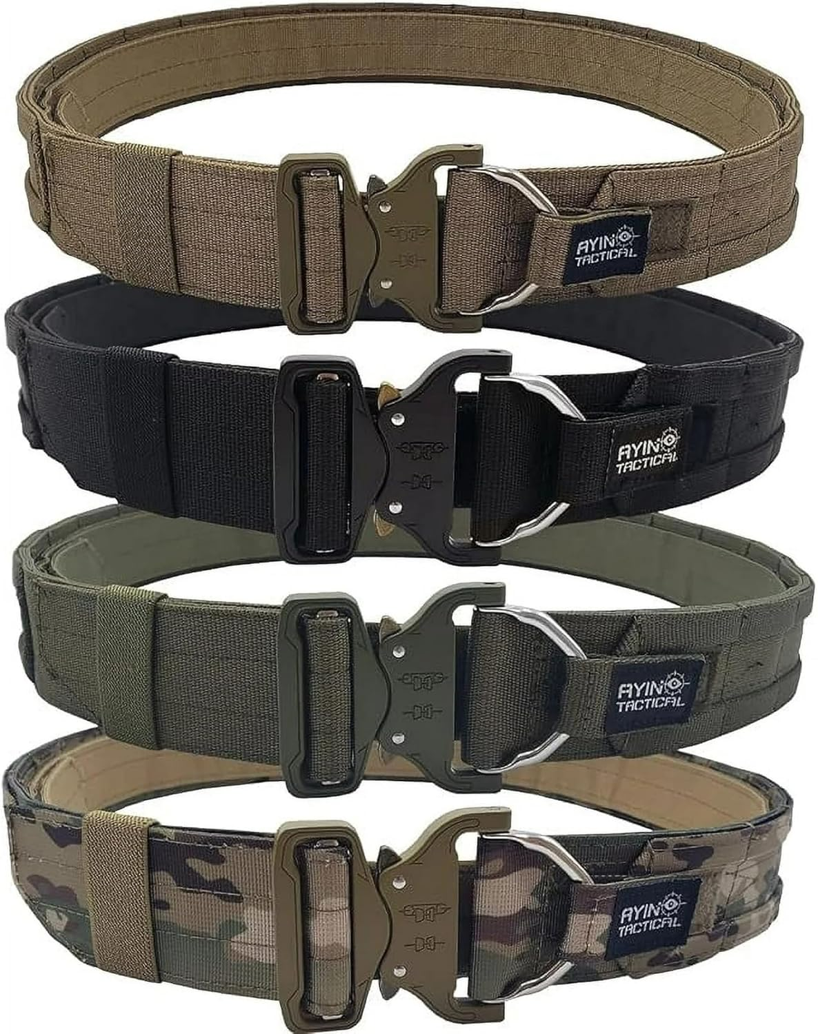 AYIN TACTICAL Belt Quick Release Rigger MOLLE Belt 1.5 Inch Inner & 2 Inch Outer Range Tactical Heavy Duty Belt
