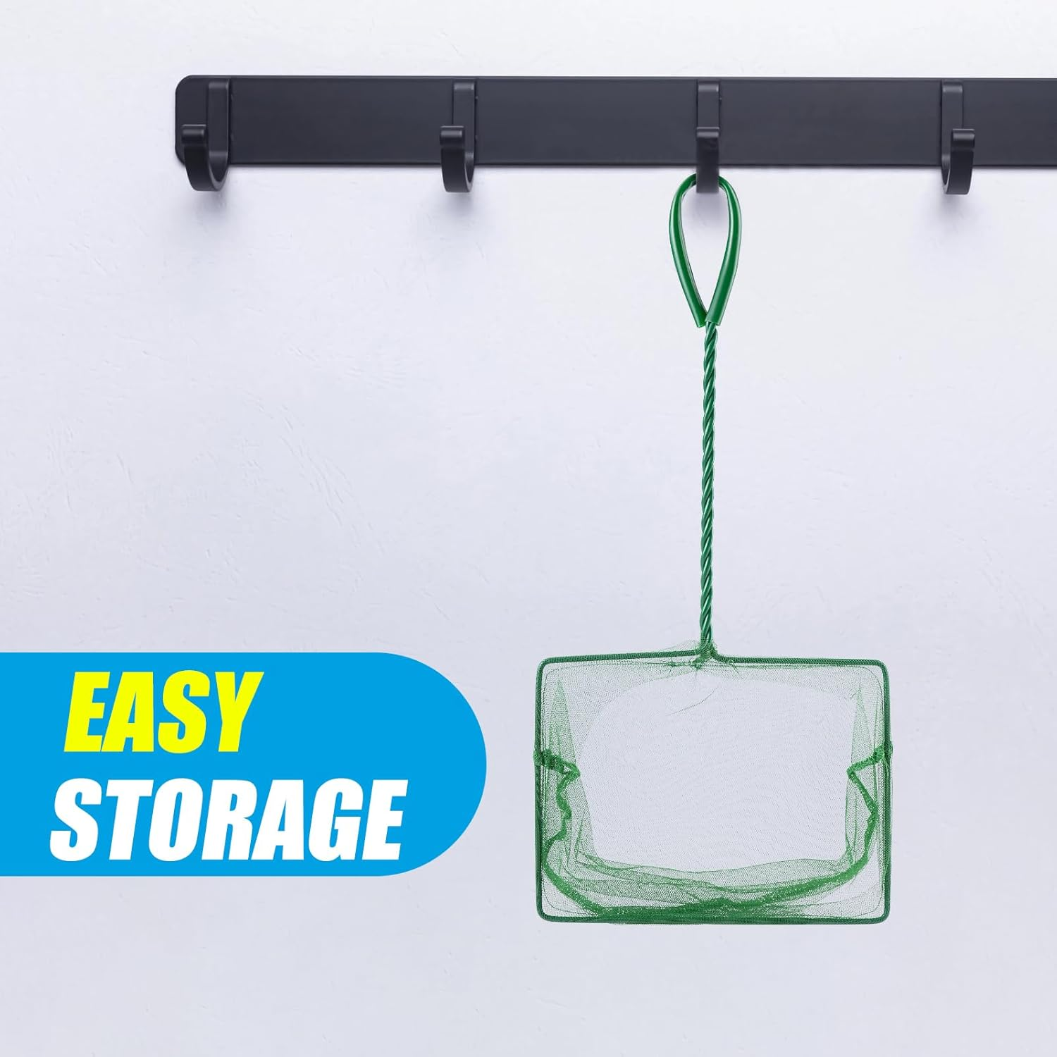 AQUANEAT 8 Inch Aquarium Fish Net, Wastes Skimming Cleaning Tool with Firm Handle for Fish Tanks Small Ponds image number 1