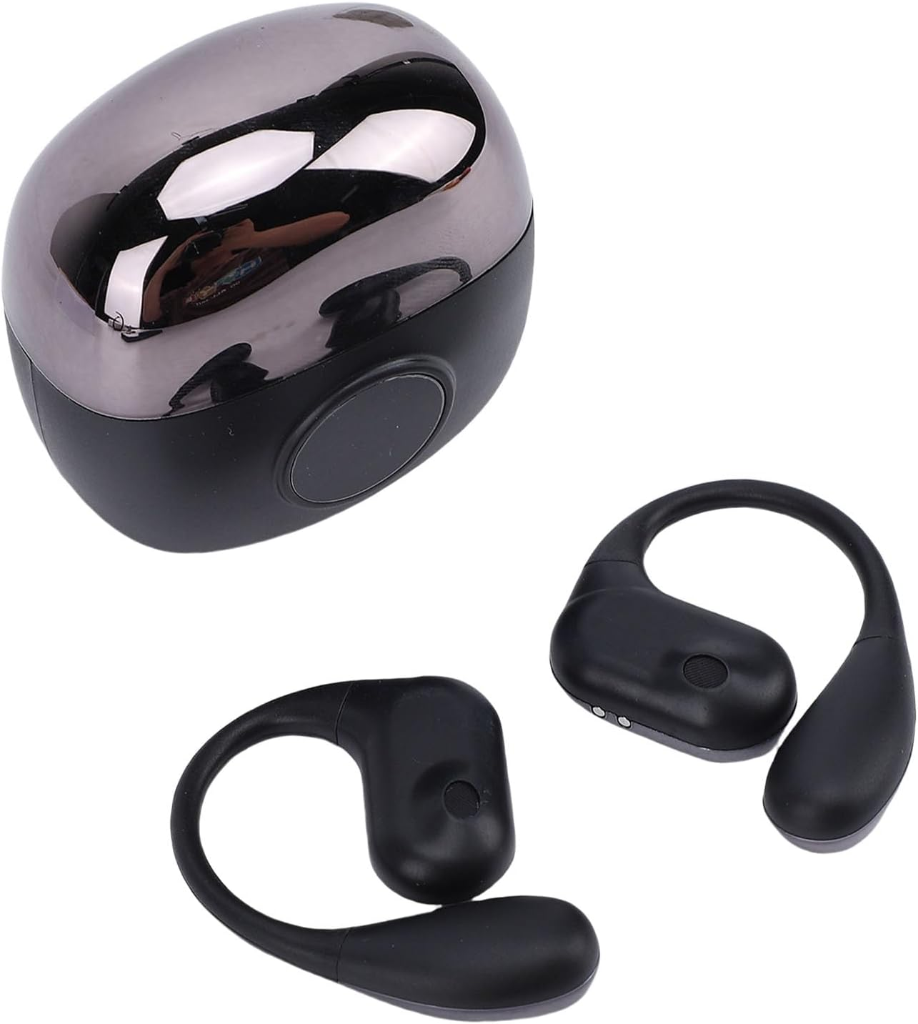 Pomya over Ear Headphones, Wireless Earhook Earbuds ENC Noise Cancellation, Hifi Sound Bluetooth Earphones 60H Playtime for Sports Meeting Workout (Black)