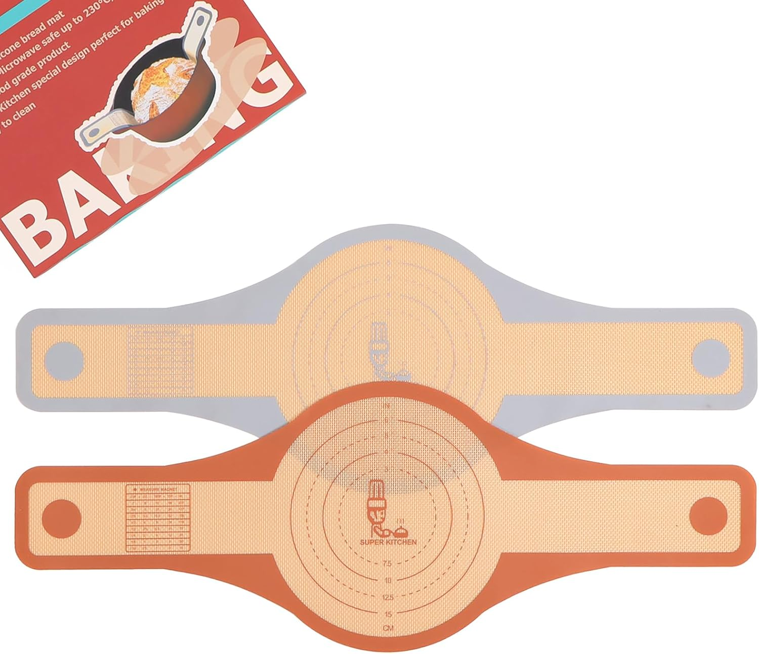 Folksy Super Kitchen 2 Pcs Extra Wider Silicone Bread Sling for Dutch Oven,Non-Stick Silicone Bread Baking Mat for Sourdough,Silicon Dough Lifter Liner with Longer Handles(22.6 * 8.3 Dark Gray,Black)&hellip;