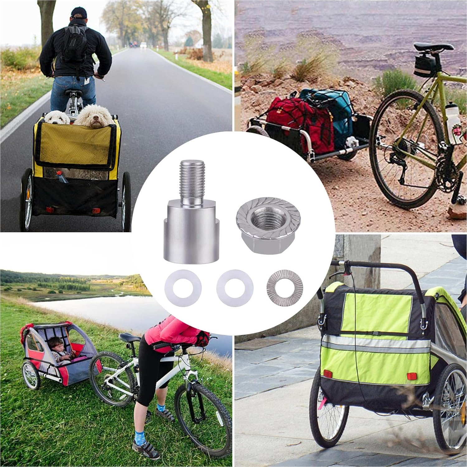 Hitch Connector Trailers, Kid Pet Trailer Hitch, High Quaality Bicycle Trailer Hitch Adapter with Stainless Steel, Coupler Bicycle Adapter, Trailer Attachment Hitch Connector for Child Cargo Pet image number 6