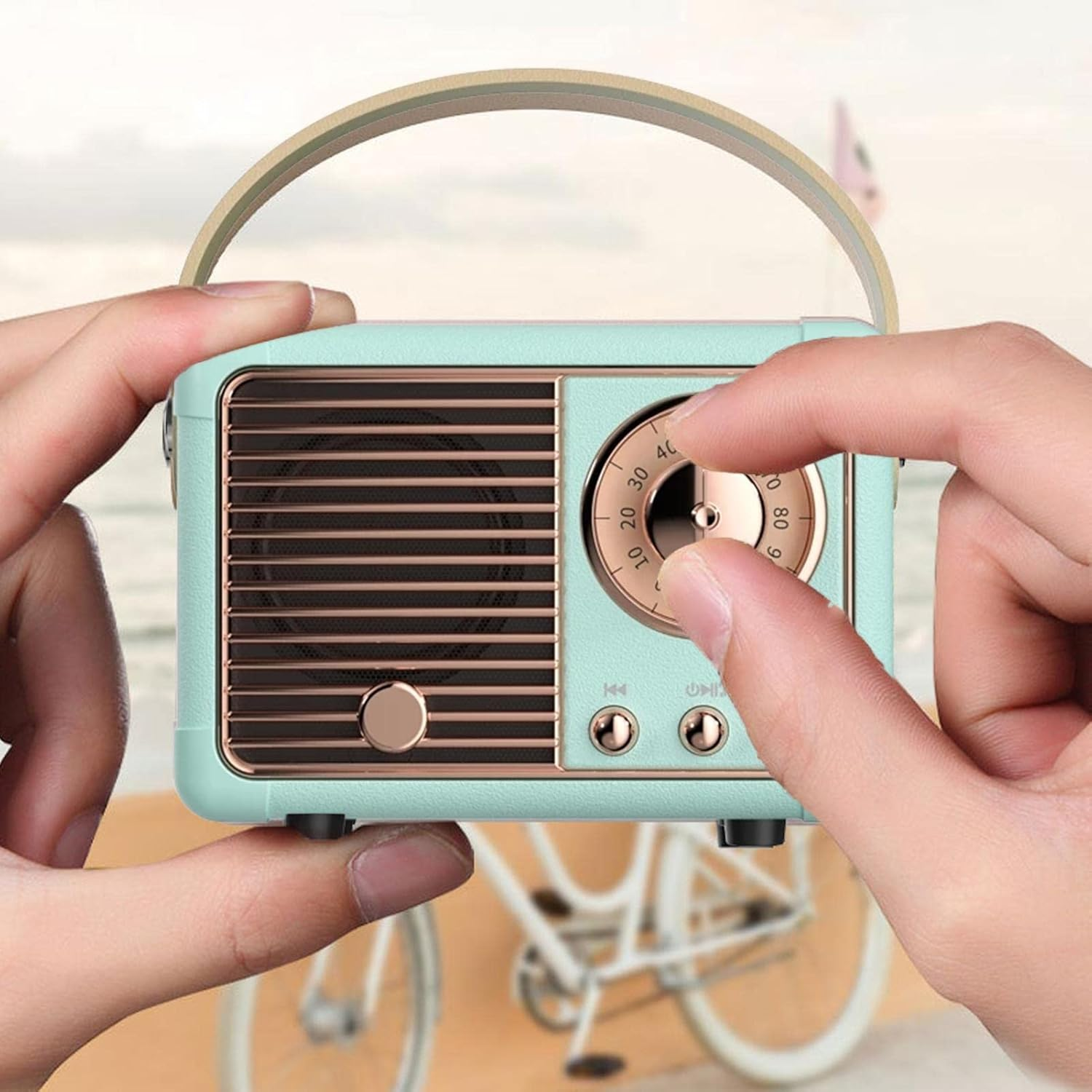 Retro Blue-Tooth Speaker | Vintage FM Radio Old Fashioned - Wireless Speaker AM/FM Vintage, Blue-Tooth 5.0 Wireless Connection, Stereo Sound B/M - Pink image number 4