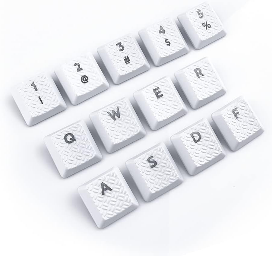 Texture Tactility Backlit Keycaps Key Cap Replacement for GL Tactile Switch Logit G813 G815 G913 G915 TKL RGB Mechanical Gaming Keyboard (13 Keys, White) image number 7