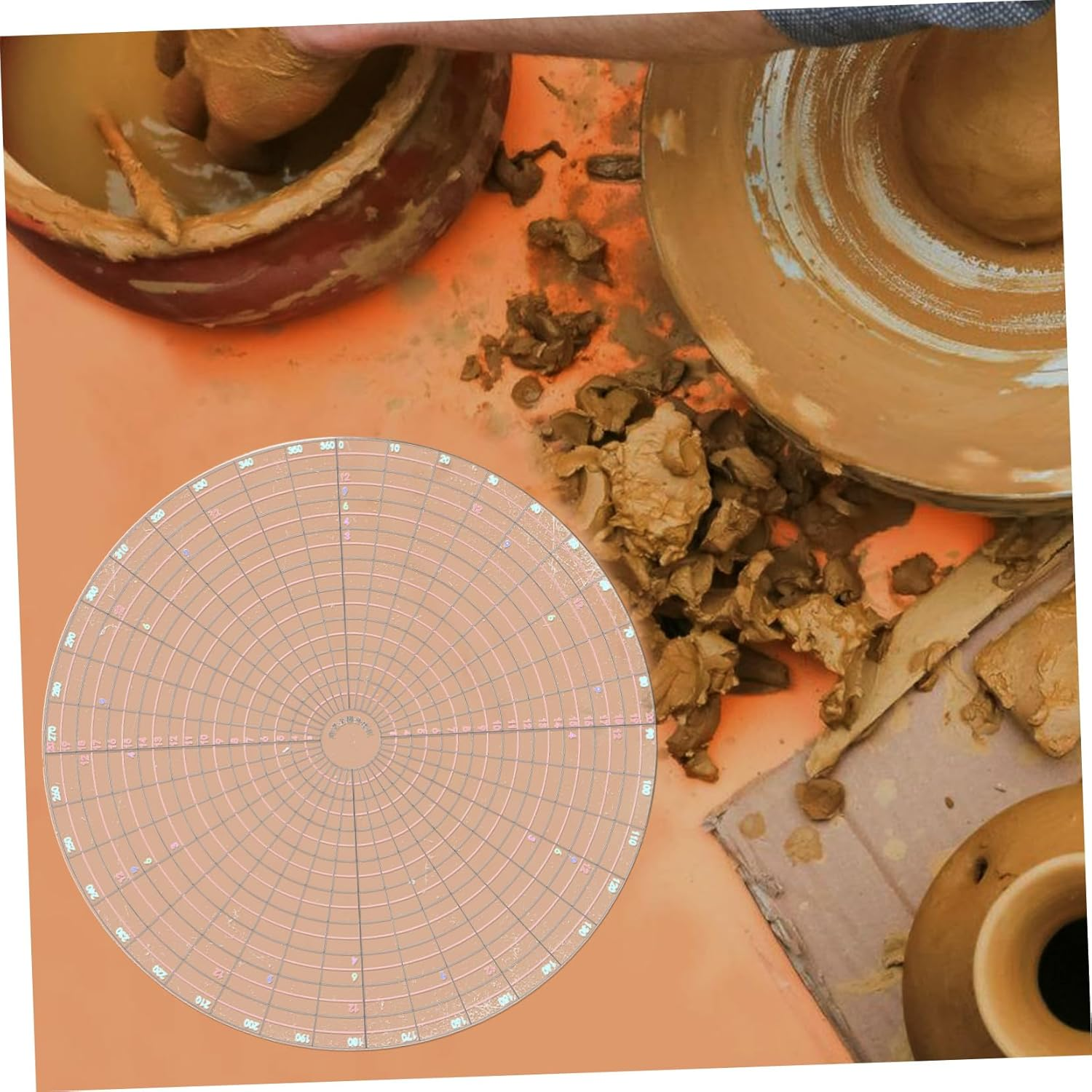 Abaodam Pottery Tools DIY Circle Stencils for Drawing Divider Ceramics Pottery Gauge Tool Slab Template Kit for Artists Students Hobbyists image number 6