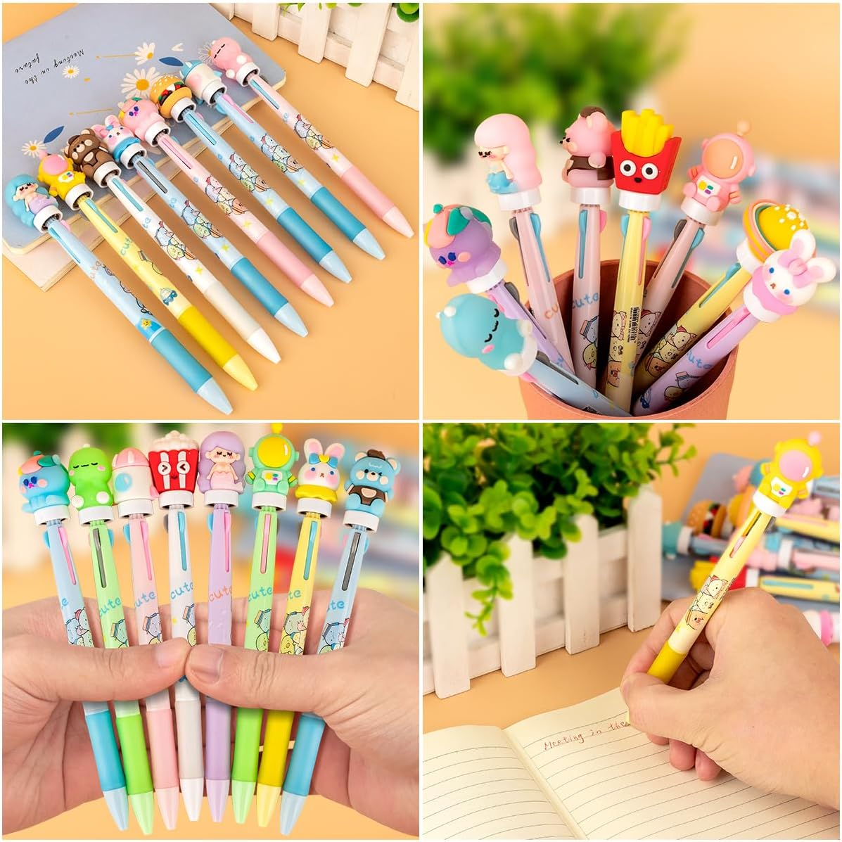 24 Fidget Spinner Multicolor Pen in One 3-In-1 | Fun Cute Pens for Kids & Adults | Stress Relief Rotating Pen 0.5Mm | Perfect for School, Office, Home, Birthday Gifts