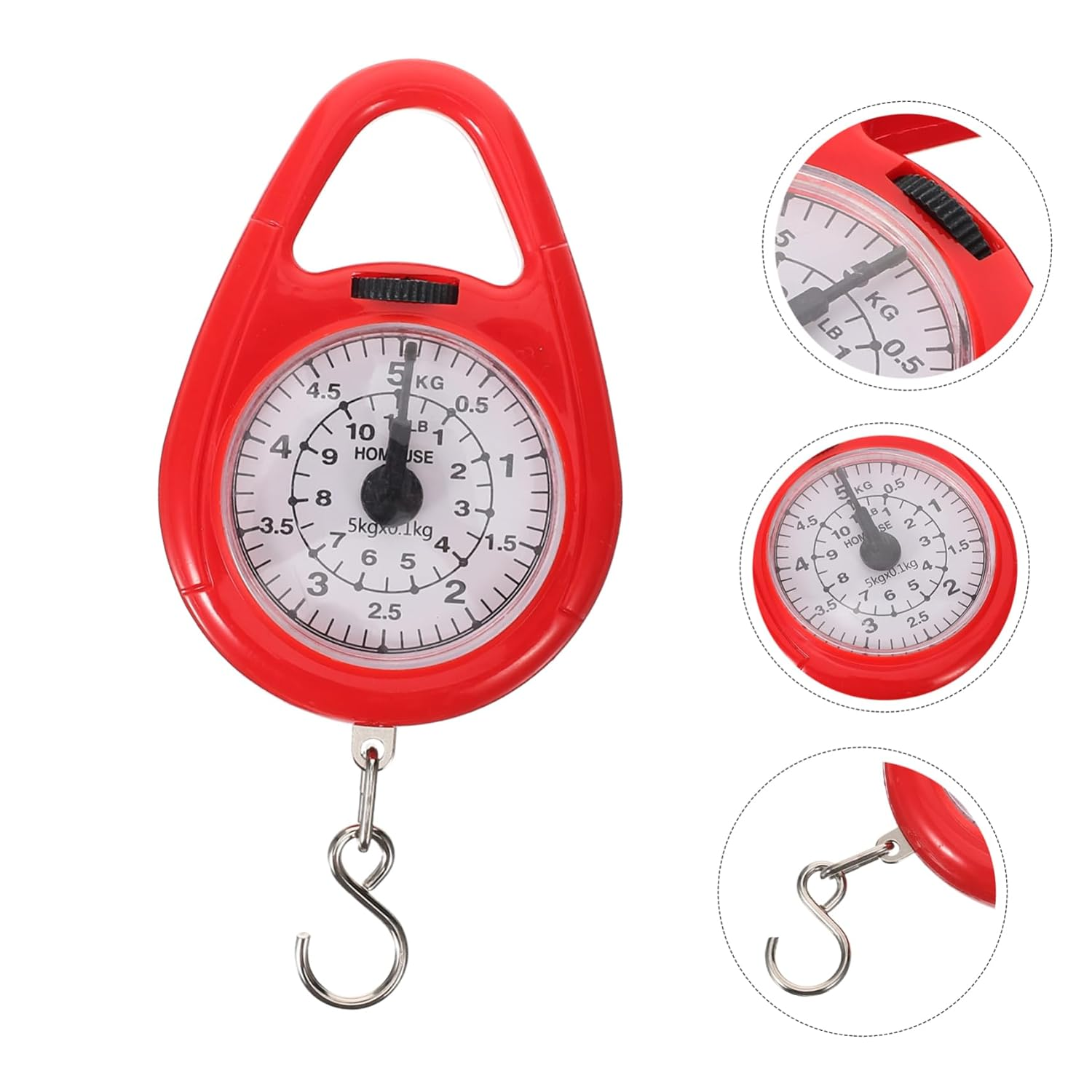Iplusmile Portable Mini Spring Handheld Luggage Scale Hook, High Precision Mechanical Weight Scale for Travel and Suitcase, Red Compact Travel Accessory image number 6