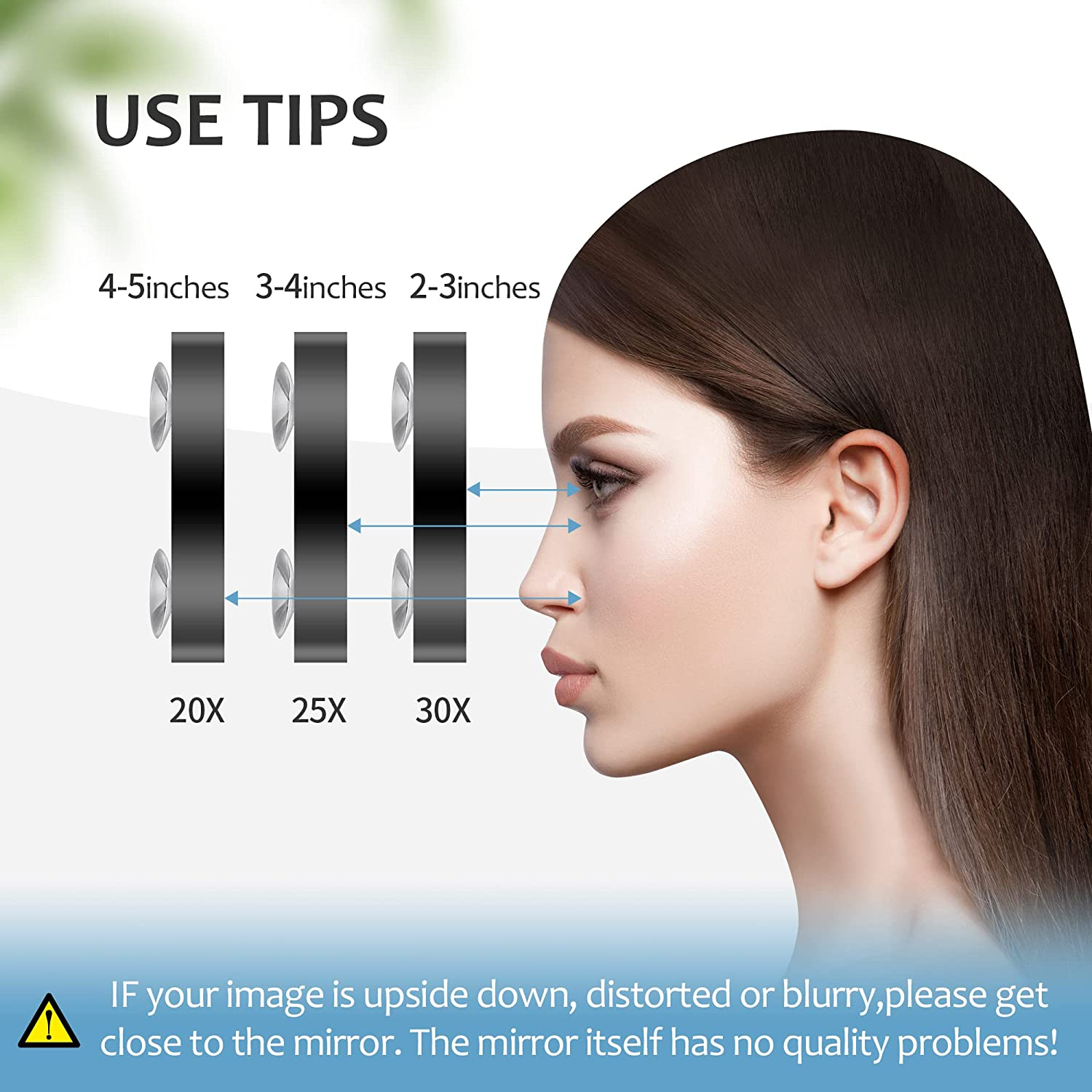 MIYADIVA 30X Magnifying Mirror, Small Magnifying Mirror with Suction Cup and Tweezers, as a Travel Magnifying Mirror, Compact Mirror Set for Plucking Eyebrows 3.5 Inches image number 5