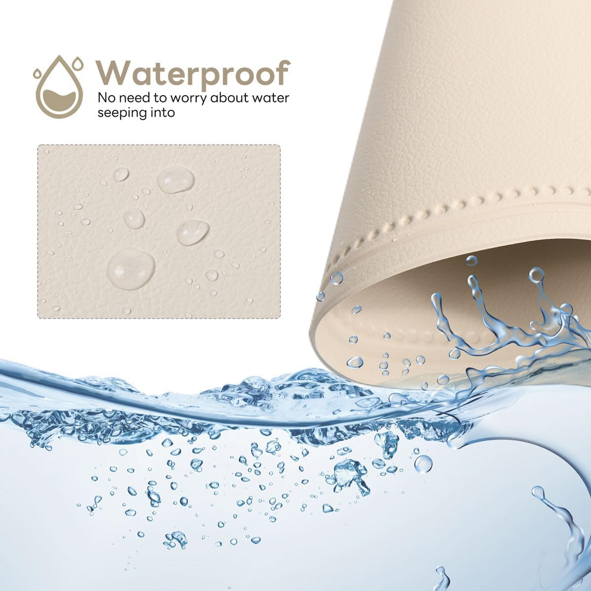 Placemats Set of 4, Faux Leather Table Mats, Heat Resistant Easy to Clean Wipeable Waterproof Washable Outdoor Placemats for Kitchen Dining Table Decorations, 17&rsquo;&rsquo;&times;12&rsquo;&rsquo;, Beige