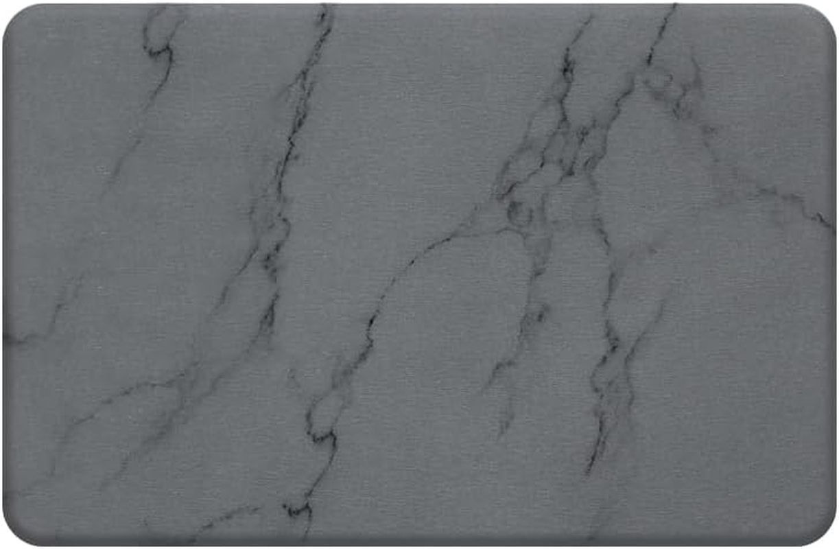 New Oriental Hard Diatomite Bath Mat (Marble Print) - Dark Grey image number 2