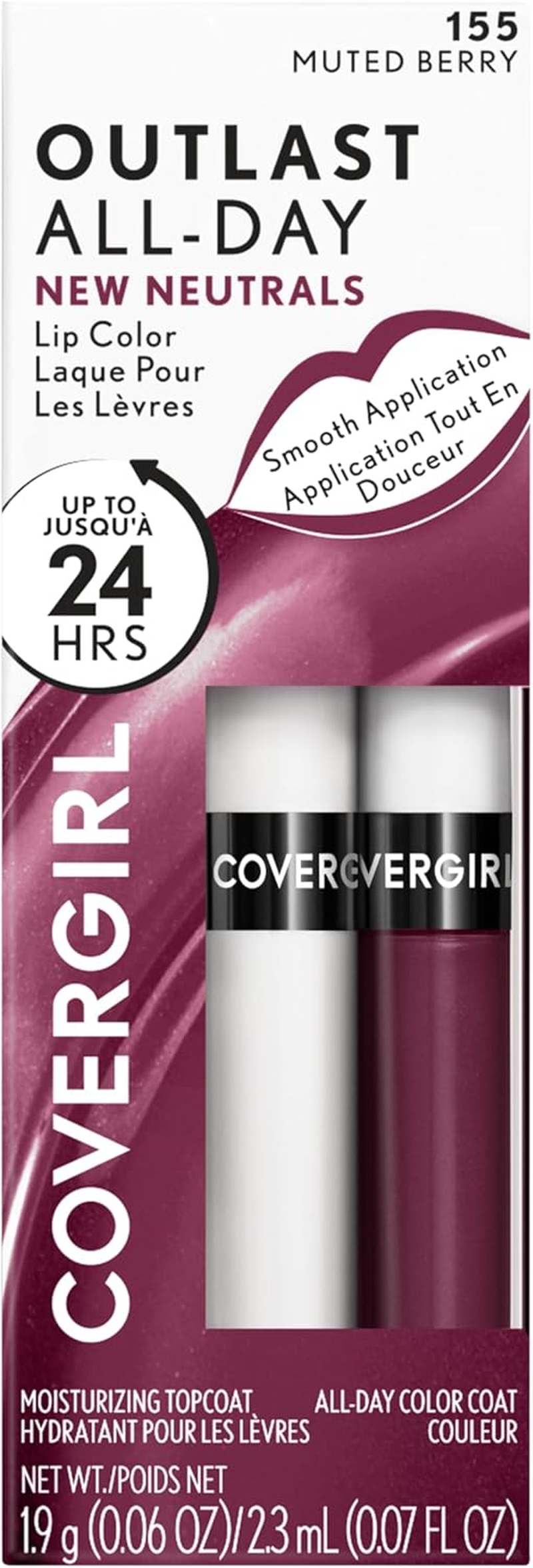 Covergirl Outlast All-Day Lip Color with Moisturizing Topcoat, New Neutrals Shade Collection, Muted Berry, Pack of 1 image number 1