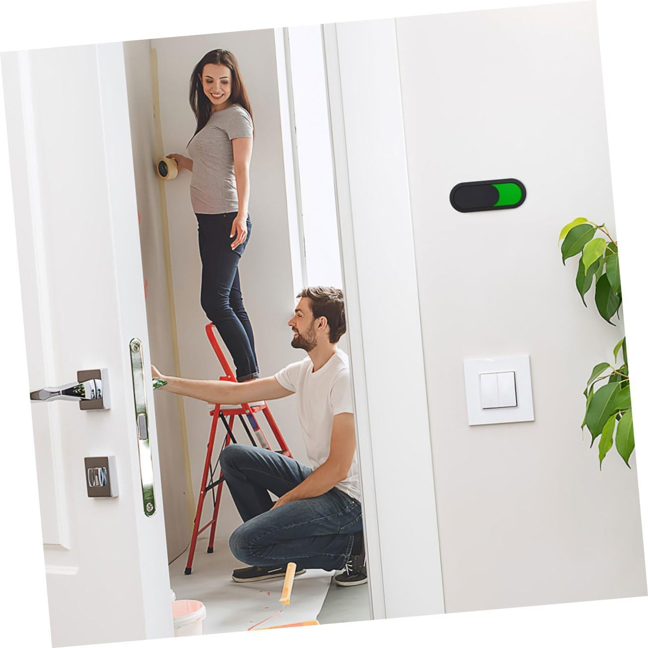 2Pcs Toilet Signboard Vacant Occupied Door Indicator for Bathroom Office Simple Installation for Hotels Public Restrooms Smooth Surface Design image number 2