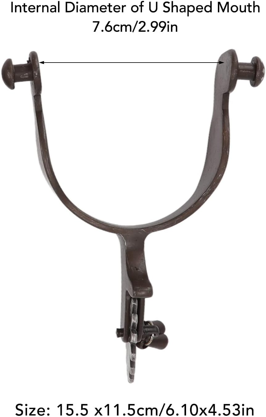 Western Engraved Spurs, 1 Pair Western Cowboy Boot Spurs, Carbon Steel Engraved Horse Spurs with Vintage Pattern, U Shaped Equestrian Spurs for Saddlery Equestrian Equipment