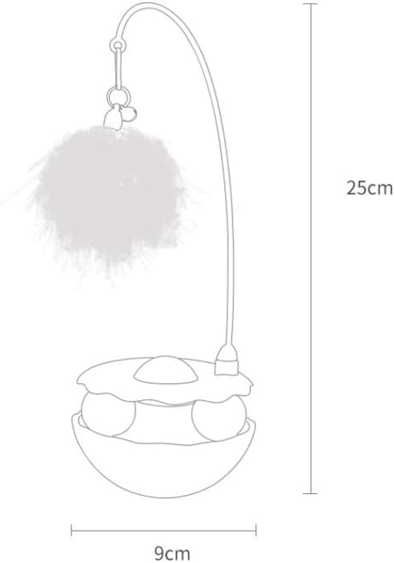 Cat Teaser Wand, a Tumbler Self-Entertaining Cat Toy, an Interactive Cat Toy with a Bouncing Ball and a Magic Wand (Green)