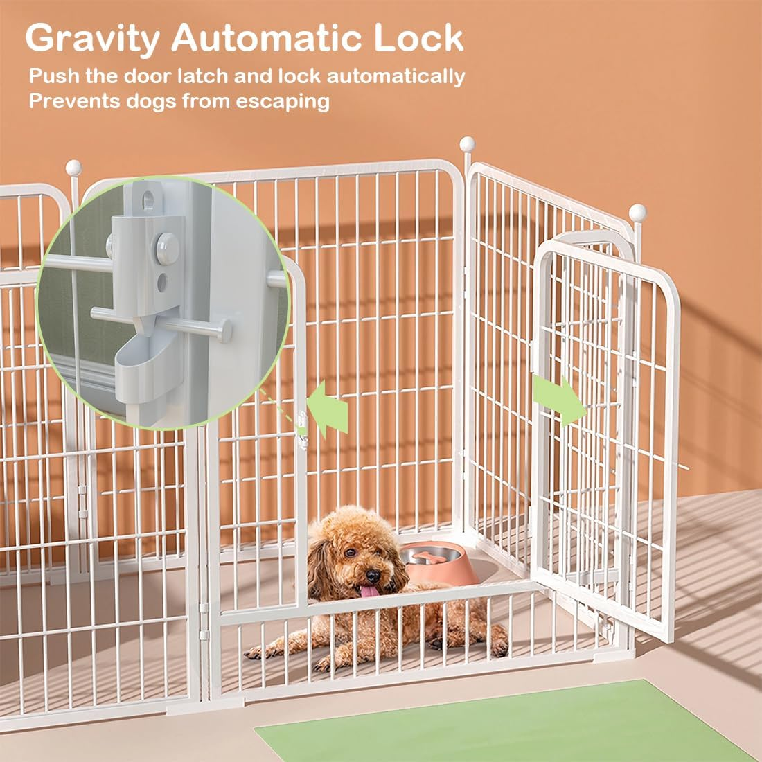 Pet Dog Metal Playpen for Yard, RV Camping, 31 Inch 6 Panels Folding Dog Play Pen Frame for Puppy Cat Rabbit Animal, Outdoor Indoor Cat Dog Enclosure image number 1