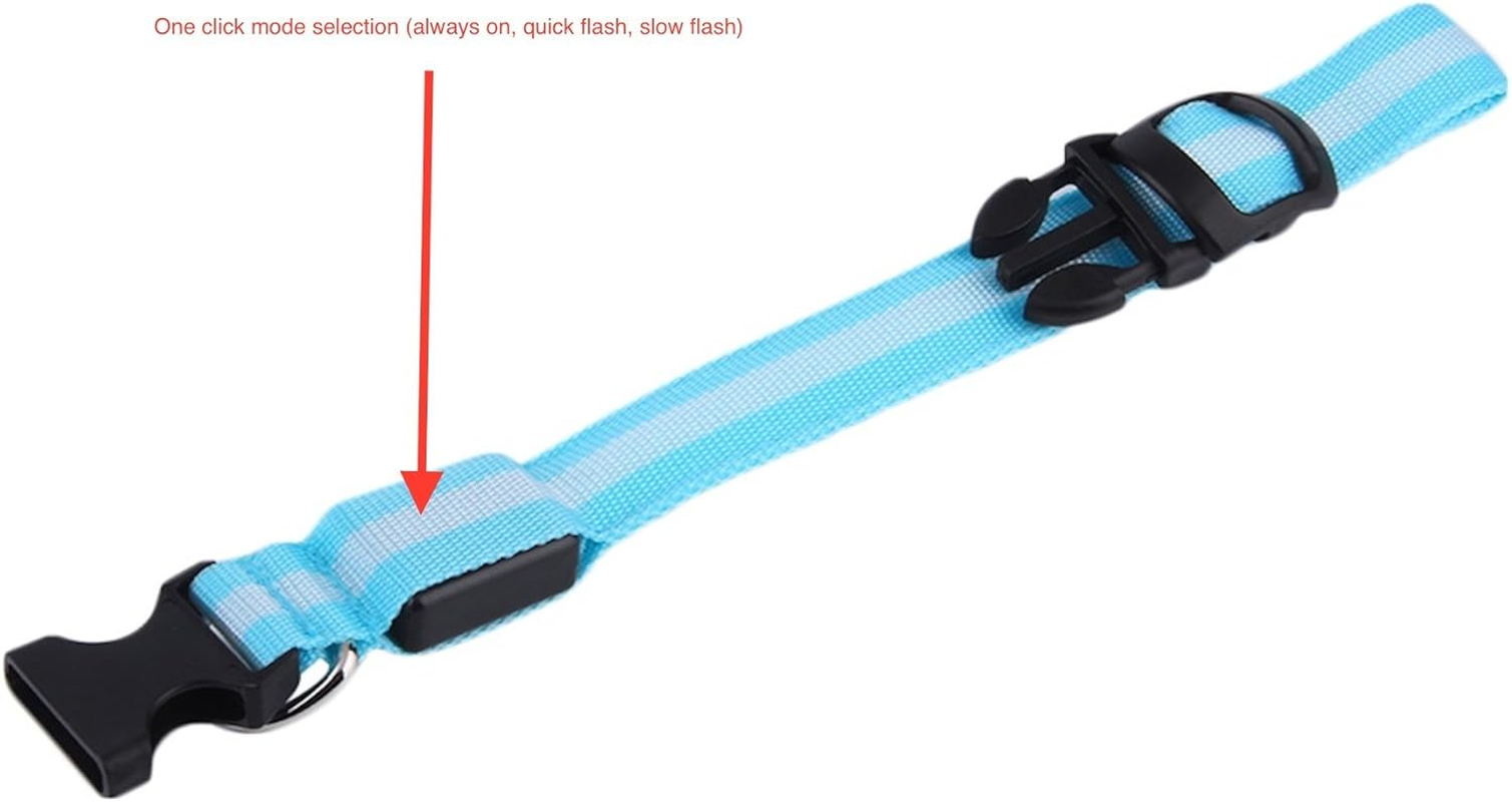 NEO+ UK SELLER ! Improved Dog Visibility & Safety USB Rechargeable LED Dog Safety Collar. Ultra-Bright Led'S. Connects to Devices. Dog Will Be More Visible & Safe (BLUE SIZE XL) image number 3