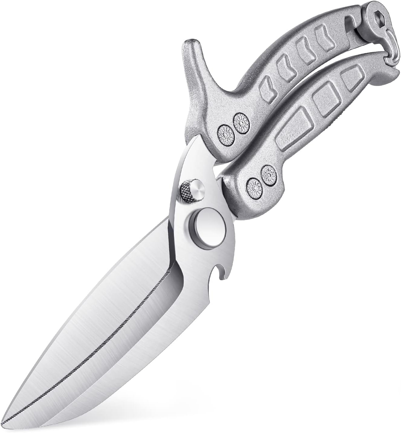 DRAGON RIOT Heavy Duty Poultry Shears - a Must Have Kitchen Shears for Chicken and Meat Cutting - Dishwasher Safe and Stainless Food Kitchen Scissors for Thanksgiving(Silver) - Golden image number 3