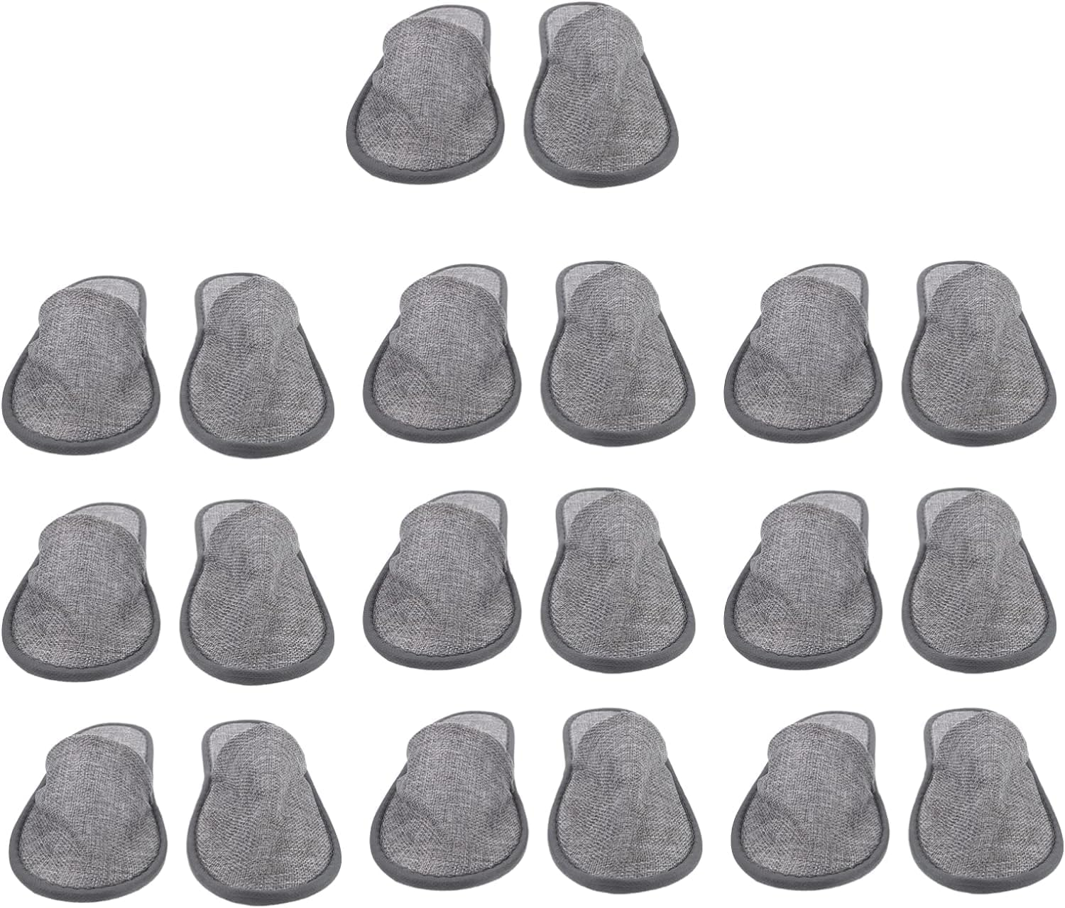 Washable Hotel Slippers 20Pcs Disposable House Slippers Travel Slippers Breathable Closed Toe Slippers Unisex Cloth Slippers for Hotel Home Guest Massage Spa Light Grey Fleece Toes Slippers image number 4