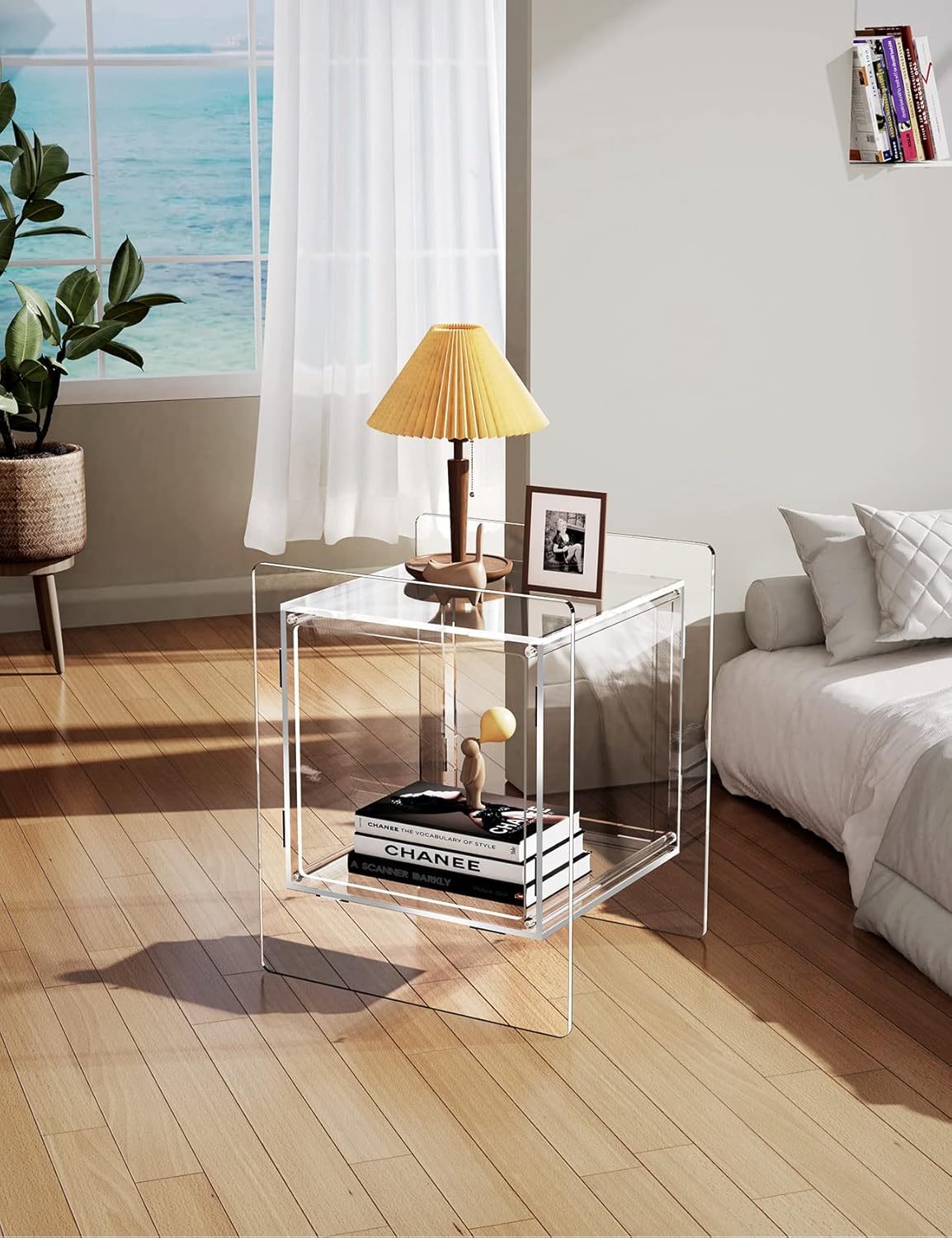 Solaround Acrylic Side Table, Nightstand Bedside Table for Bedroom Living Room, Acrylic Tables (Clear) image number 1