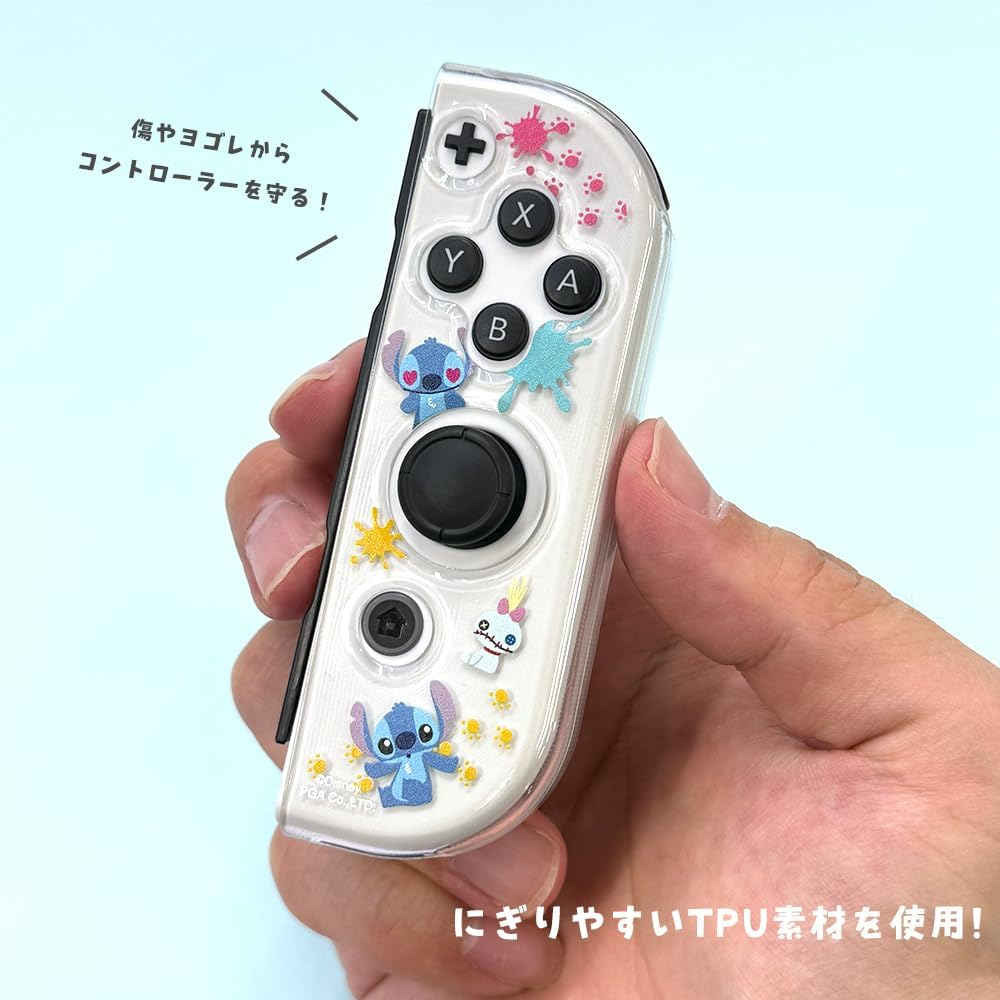 Switch Switch有機El コントローラー カバー クリア 透明 スティッチ ディズニー キャラクター Disney リロ&スティッチ PG-DJC03STI image number 1