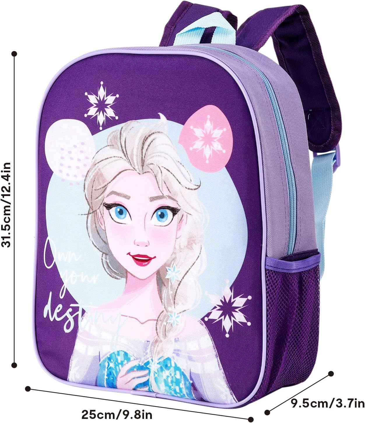 Disney Frozen Kids Childrens Backpack School Rucksack Travel Bag Boys Girls with Side Mesh Pocket, Multicolour, M image number 4