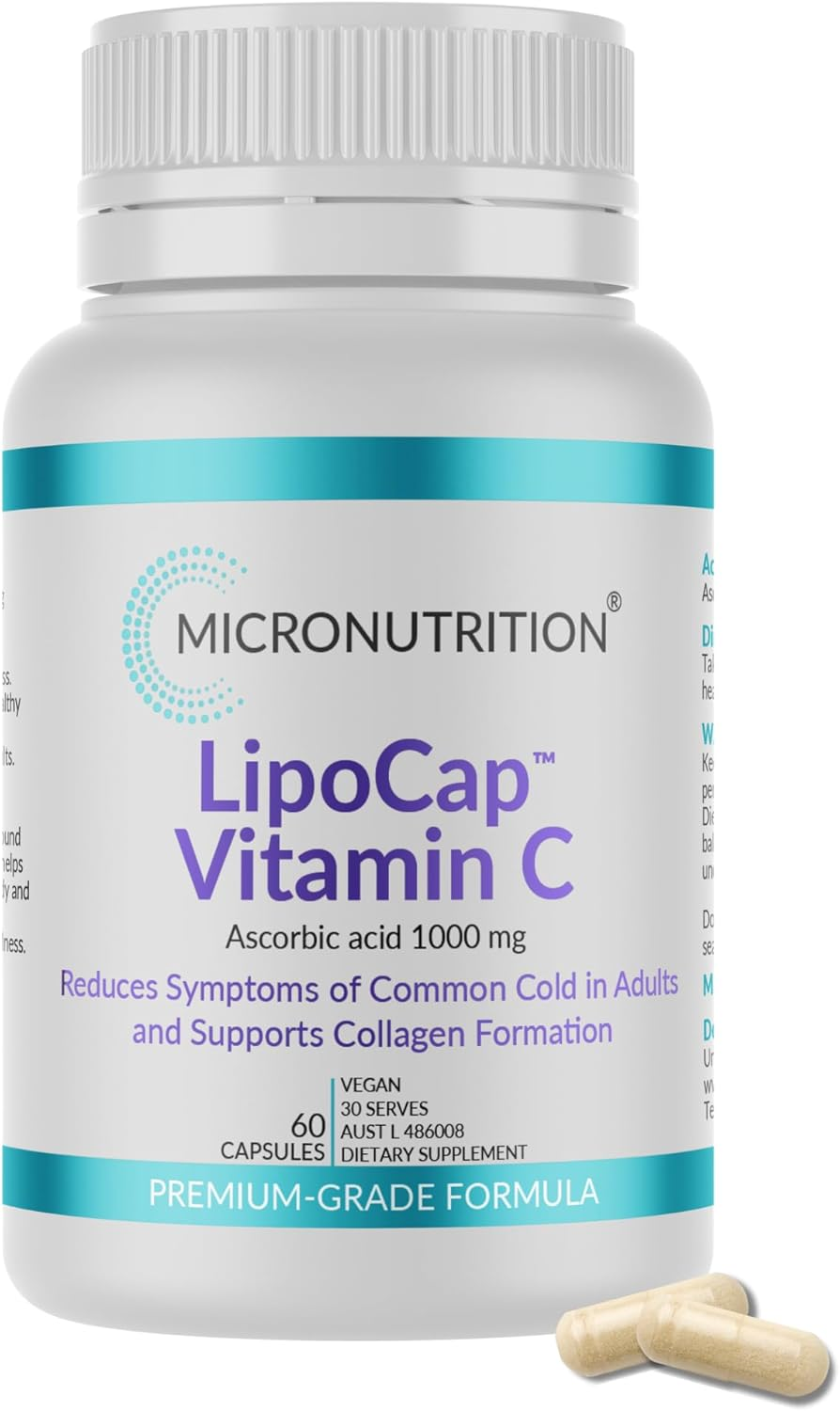 MICRONUTRITION Lipocap Vitamin C, Ascorbic Acid 1000 Mg, 60 Vege Caps image number 4