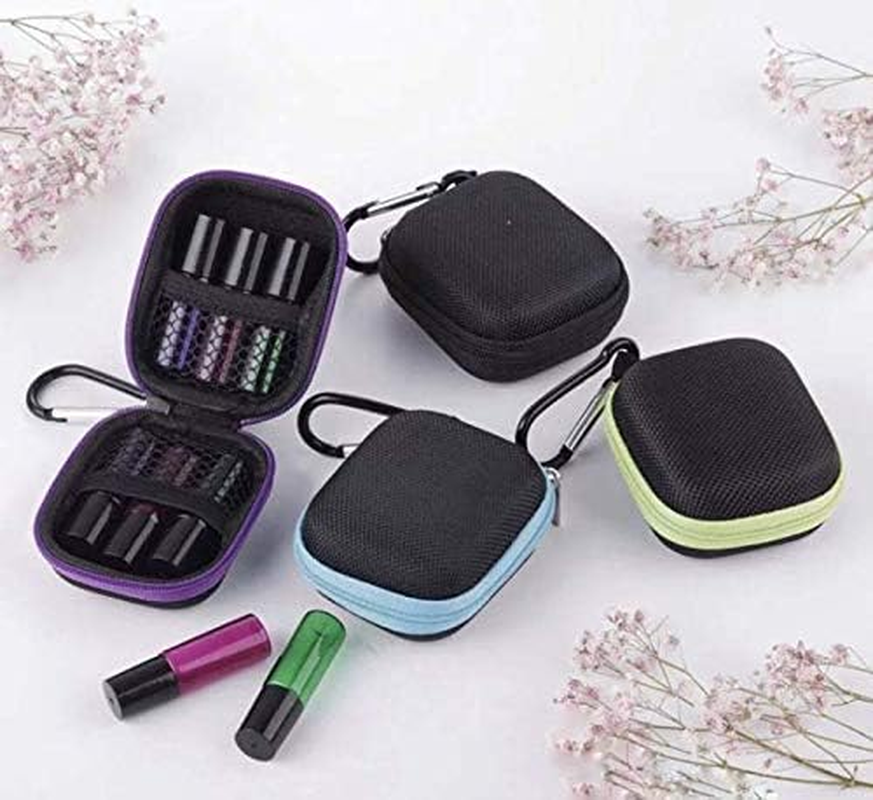 3Pcs Portable Essential Oil Carrying Case Mini Travel Size Essential Oils Storage Bag Organiser Hard Shell Case Holds 6 Bottles(Can Hold 1ML 2ML 3ML 5ML Roller Bottle)-Great for Travel image number 2