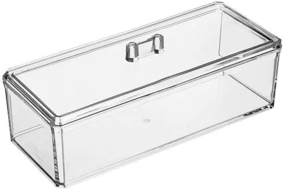 Clear Acrylic Hair Accessories Organizer for Girls - Hair Tie, Headband, Bows & Clip Holder with Lid, No Compartments Storage with Lid image number 1