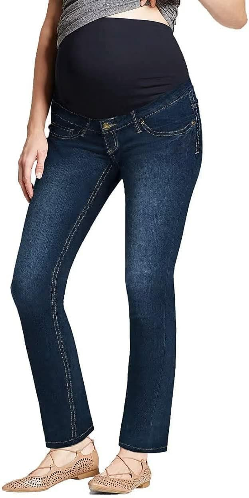 Hybrid & Company Super Comfy Stretch Women'S Maternity Bootcut Jeans with Real Pockets