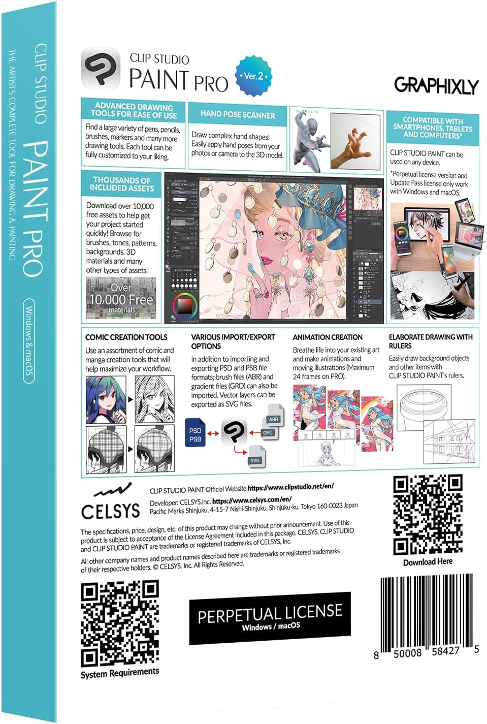 CLIP STUDIO PAINT PRO - Version 2 | Perpetual License | for Microsoft Windows and Macos image number 3