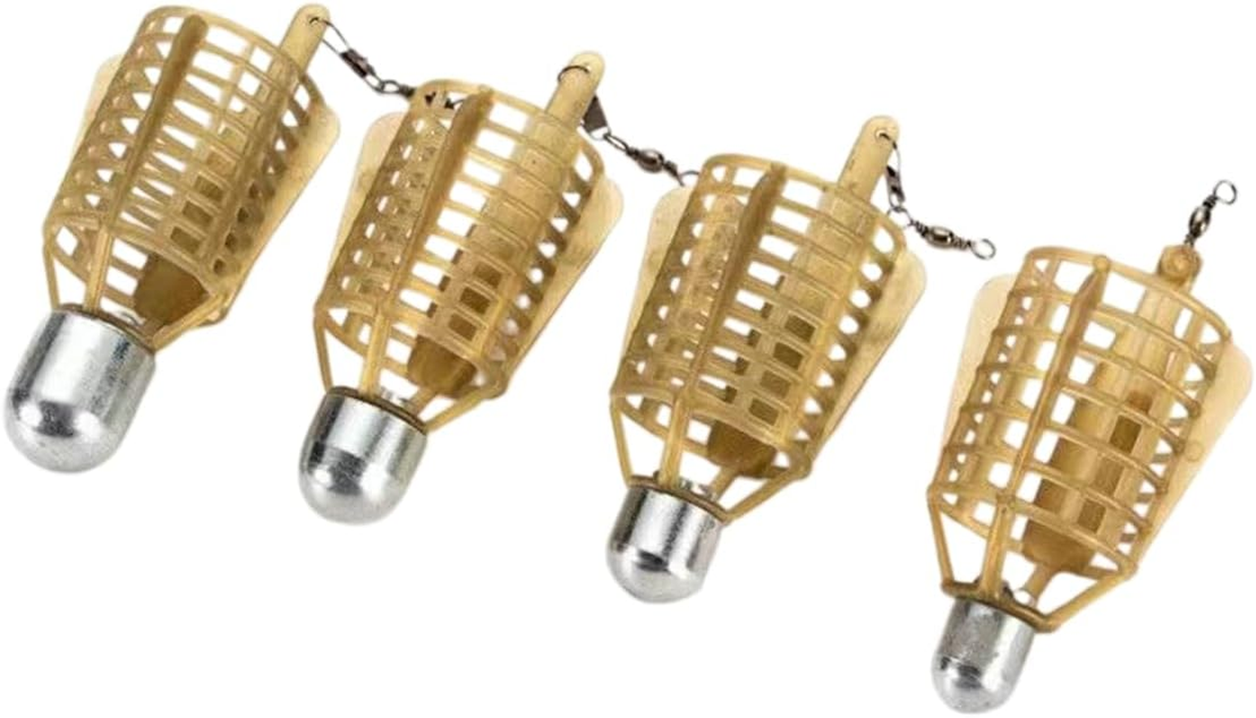 AIMALL 4PCS Feeder Bait Cage - ABS and Iron Material, Rugged Mesh Design, European Carp Fishing Accessories, Bait Load Feeder image number 6