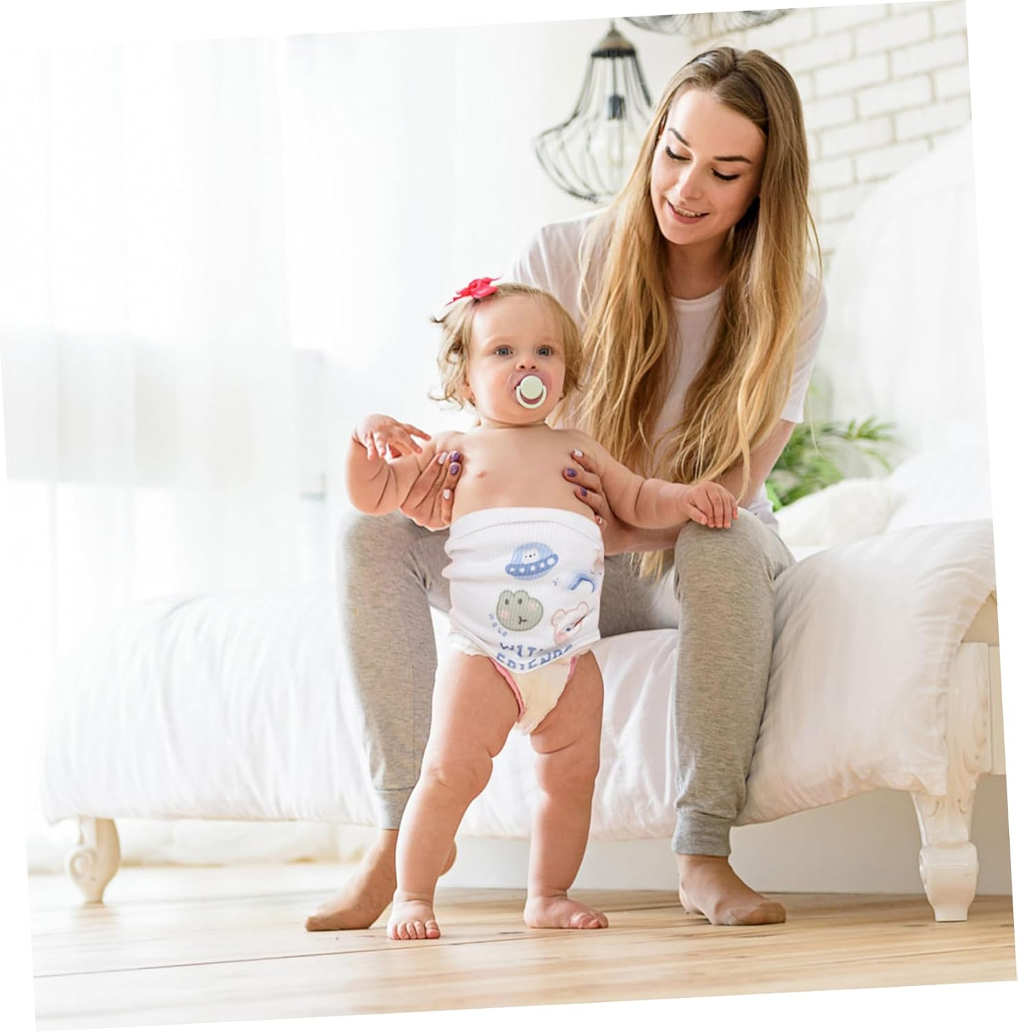 ERINGOGO 2Pcs Baby Navel Belly Bands Cotton Belly Wraps Infant Umbilical Cord Covers Newborn Soft Seamless Double-Layer Bands Nursery Cord Protection for Babies Seasons image number 3