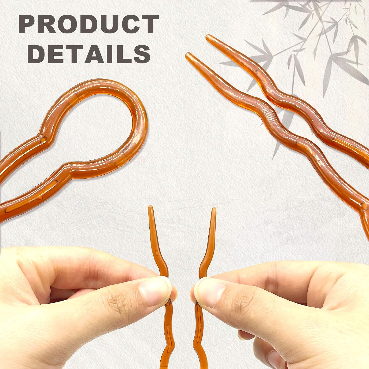 UILYNIU Pack of 30 Women'S Style Handle Hair Pins, U-Shaped Hair Fork, Wave Chignon Hair Pins, Durable Pins, Plastic Hair Pins, Hairstyle Accessories for Fine, Thick, Long Hair (Black, Brown) image number 2