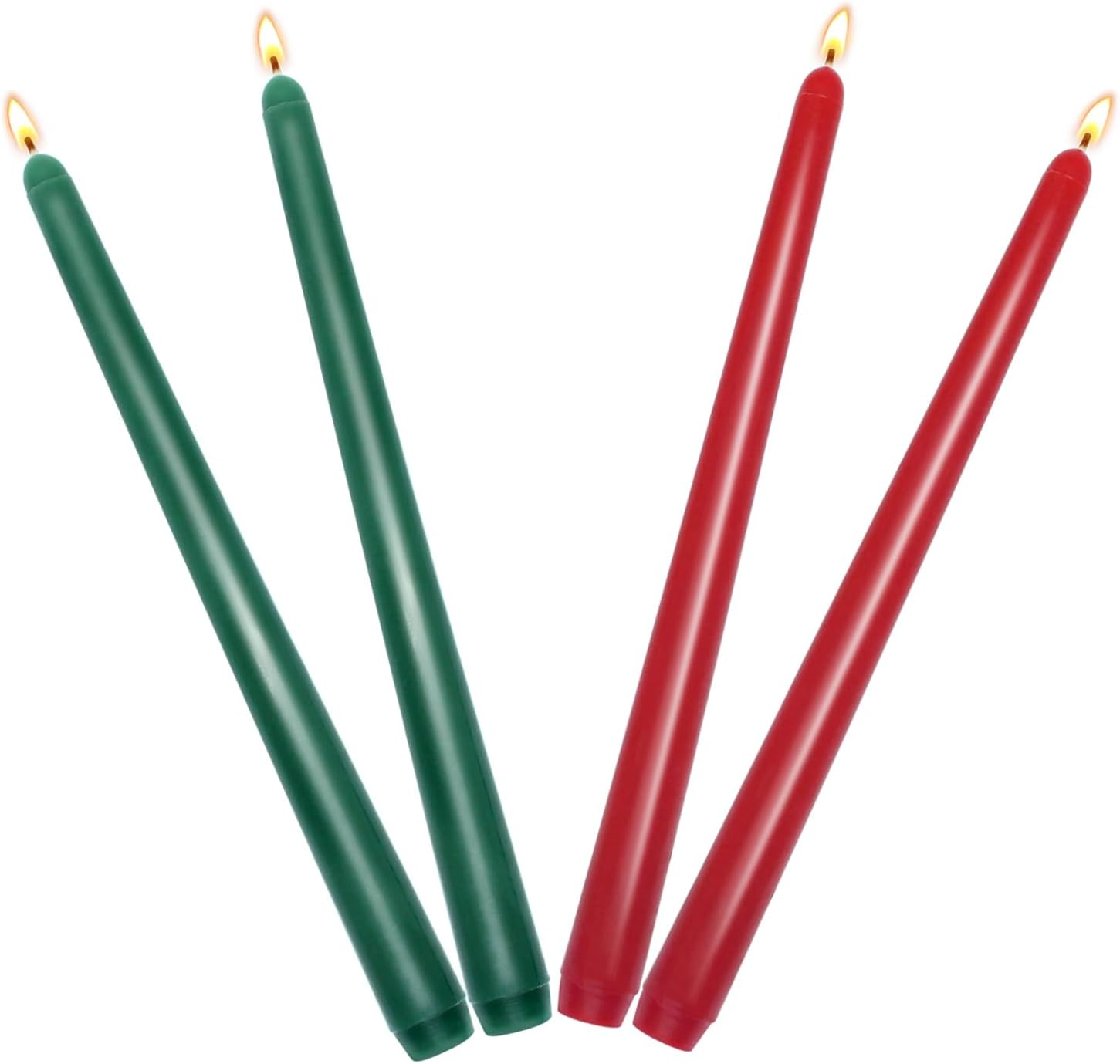 Set of 7 Red Colored Taper Candles, Dripless Unscented Skinny 10 Inch Tall Wax Candlesticks for Home Party Wedding Table Decoration